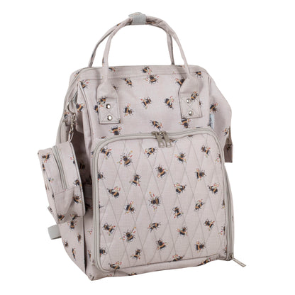 Hobby gift Craft Storage Backpack: Bee Durable & Waterproof Yarn Storage Rucksack with Multiple Compartments