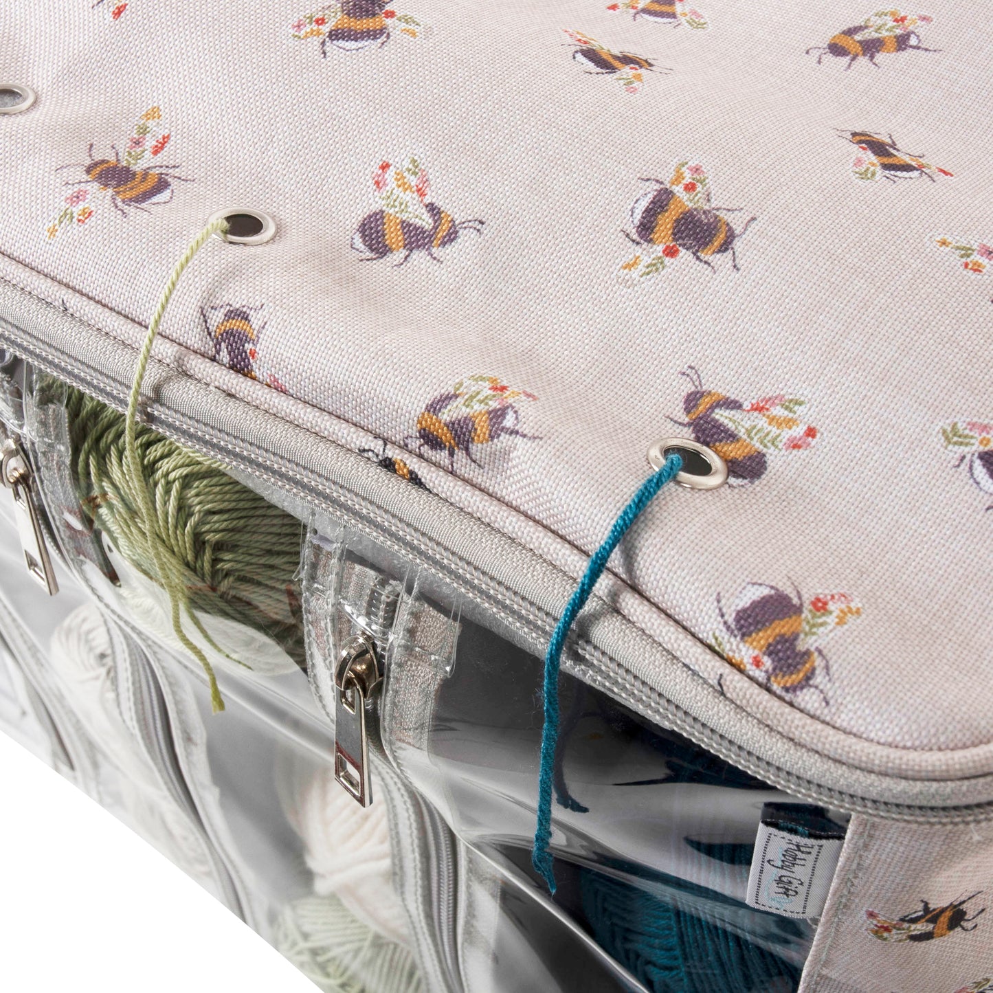 Hobby Gift Knitting Bag with Yarn Storage: Bee