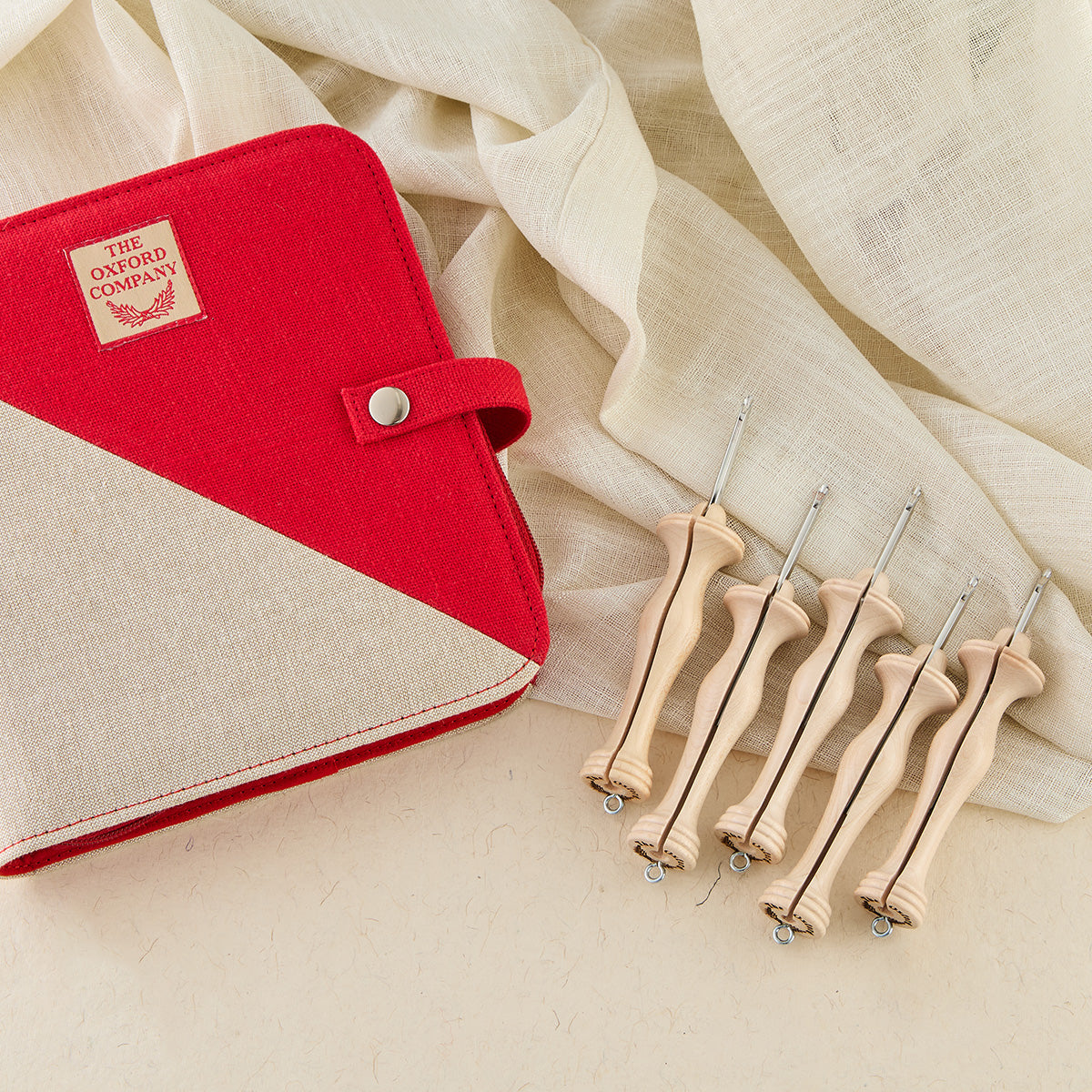 The Oxford Company Punch Needle Set: Natural Wood: Fine: Set of 5