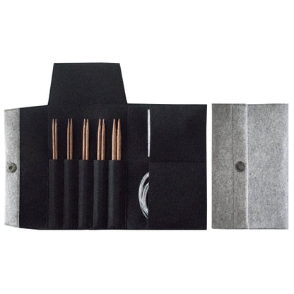 Pony Knitting Pins Double-Ended Sets of Five Perfect Felt Case 14cm x 3.00 - 6.00mm