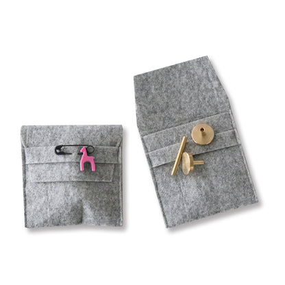 Pony Knitting Pins Double-Ended Sets of Five Perfect Felt Case 14cm x 3.00 - 6.00mm