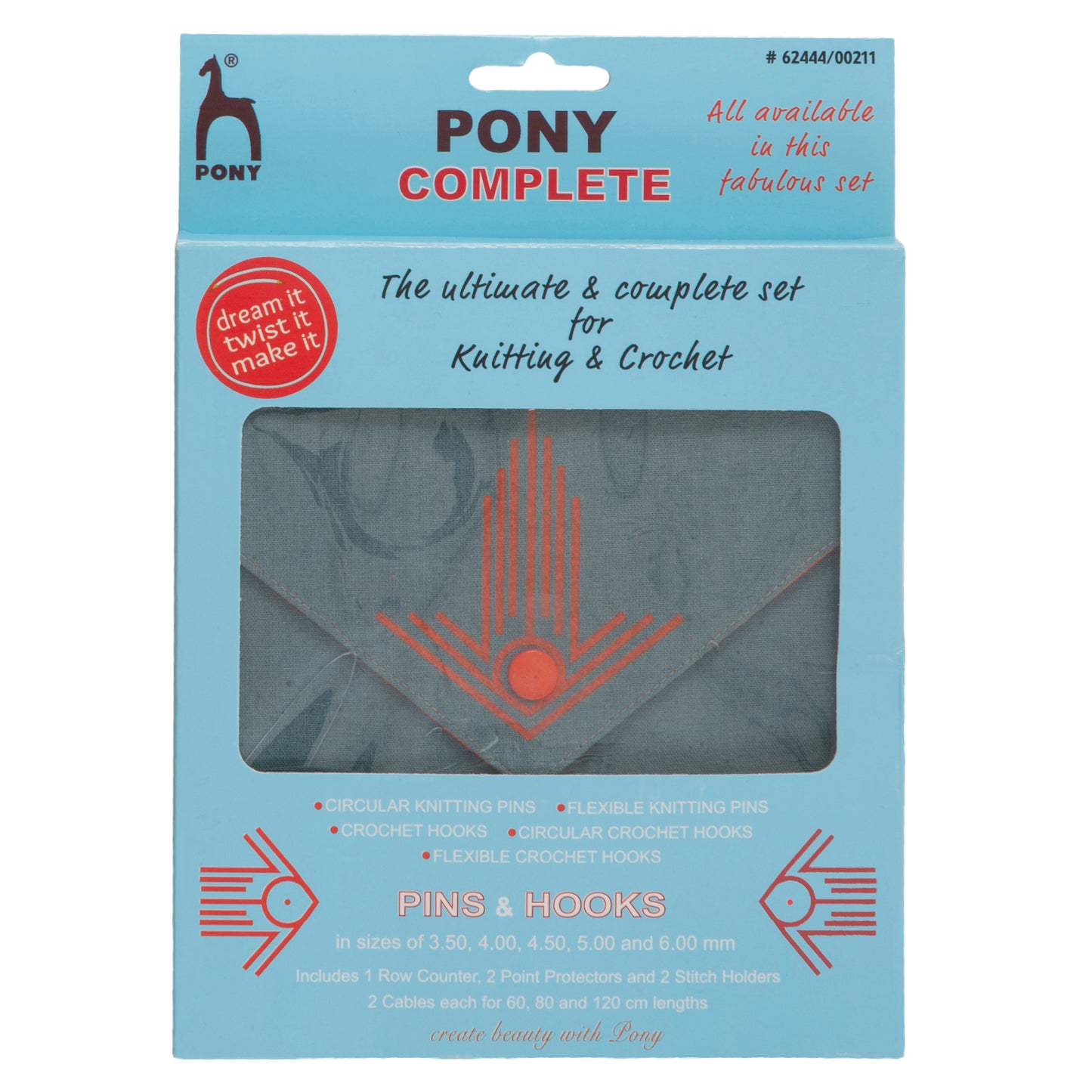 Pony Complete Knitting & Crochet Set Grey & Orange
