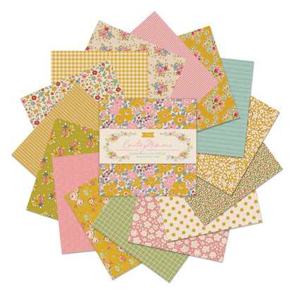 Tilda Fabric: Charm Pack: Permanent: Creating Memories: 12.5 x 12.5cm: Spring: 32 Pieces