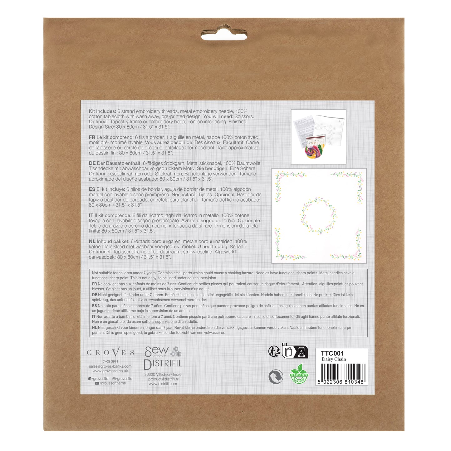 Trimits Embroidery Kit: Tablecloth: Daisy Chain