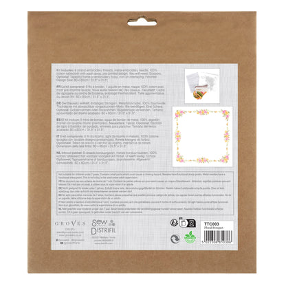 Trimits Printed Cross Stitch Kit: Tablecloth: Floral Bouquet