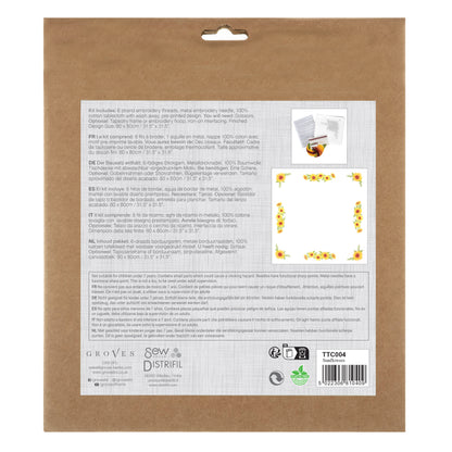 Trimits Printed Cross Stitch Kit: Tablecloth: Sunflowers