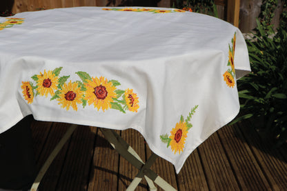 Trimits Printed Cross Stitch Kit: Tablecloth: Sunflowers
