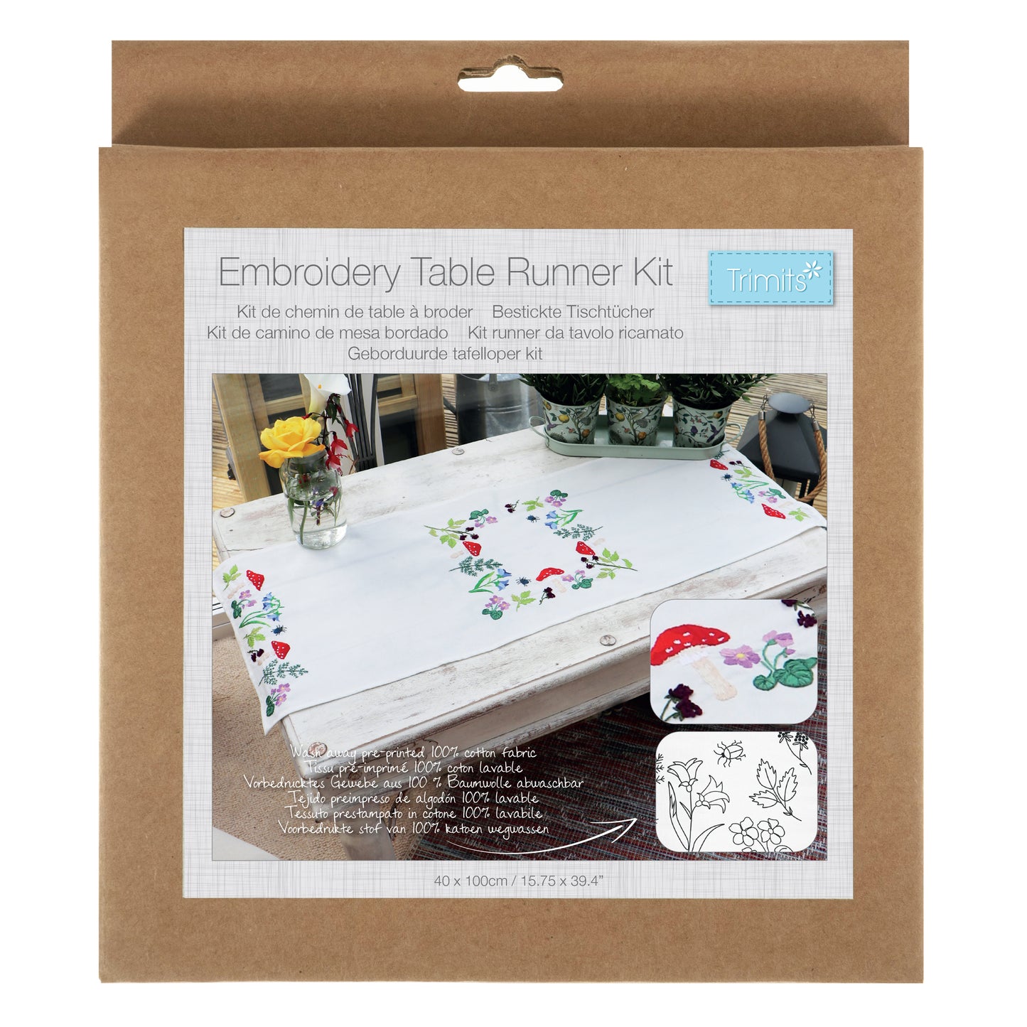 Trimits Embroidery Kit Table Runner: Toadstools