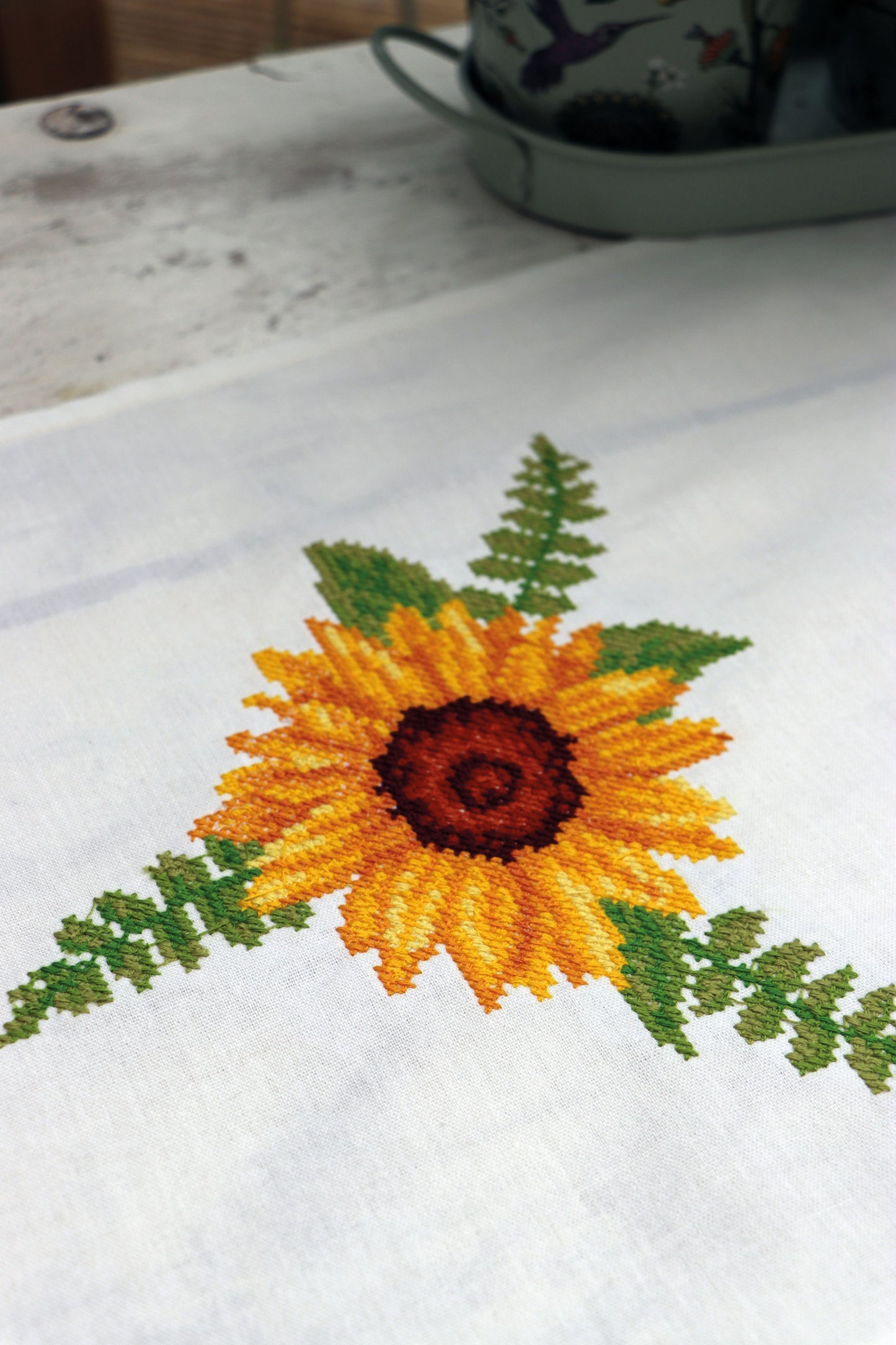 Trimits Printed Cross Stitch Kit: Table Runner: Sunflowers