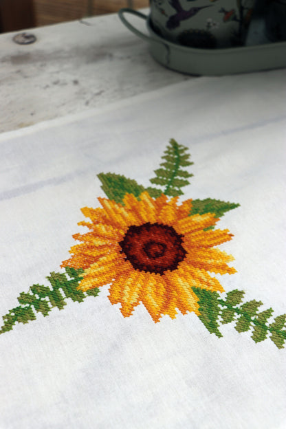 Trimits Printed Cross Stitch Kit: Table Runner: Sunflowers