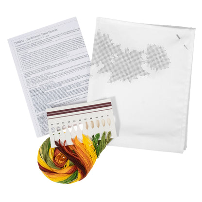 Trimits Printed Cross Stitch Kit: Table Runner: Sunflowers