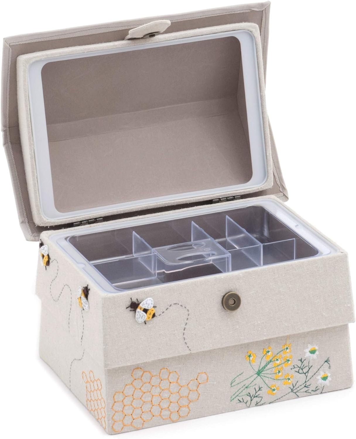 Hobby Gift Novelty Sewing Craft Hobby Storage Box, Embroidered, Hive Bee