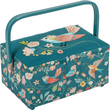 Hobby Gift Medium Sewing Craft Hobby Storage Box, Rectangle, Appliqué, Bird Aviary