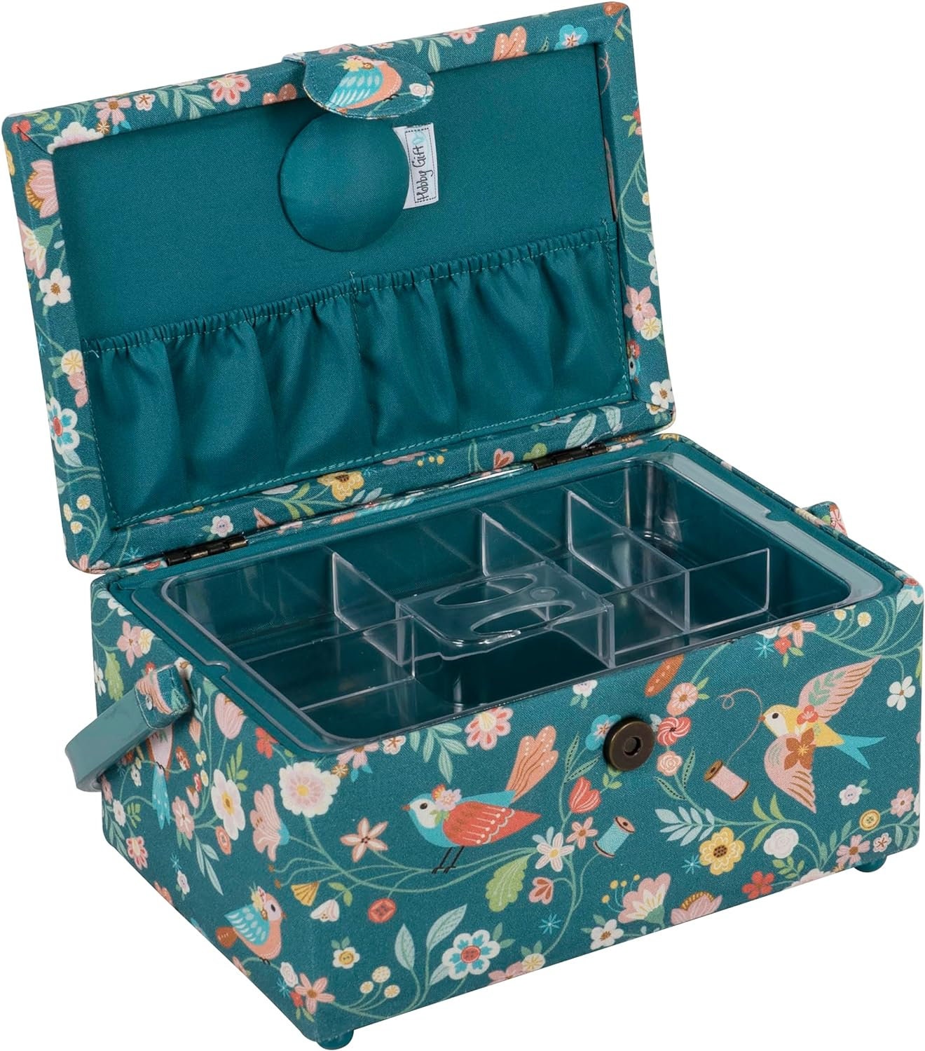 Hobby Gift Medium Sewing Craft Hobby Storage Box, Rectangle, Appliqué, Bird Aviary