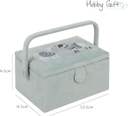 Hobby Gift Medium Embroidered Sewing Craft Storage Box Wooly Pully 18.5 x 25.5 x 14.5cm