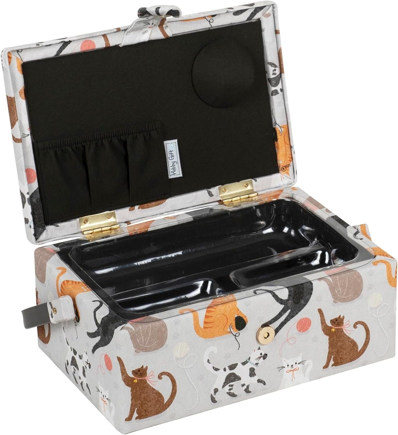 Hobby Gift Small Sewing Craft Storage Box, Cats, 15.5 x 23.5 x 11cm