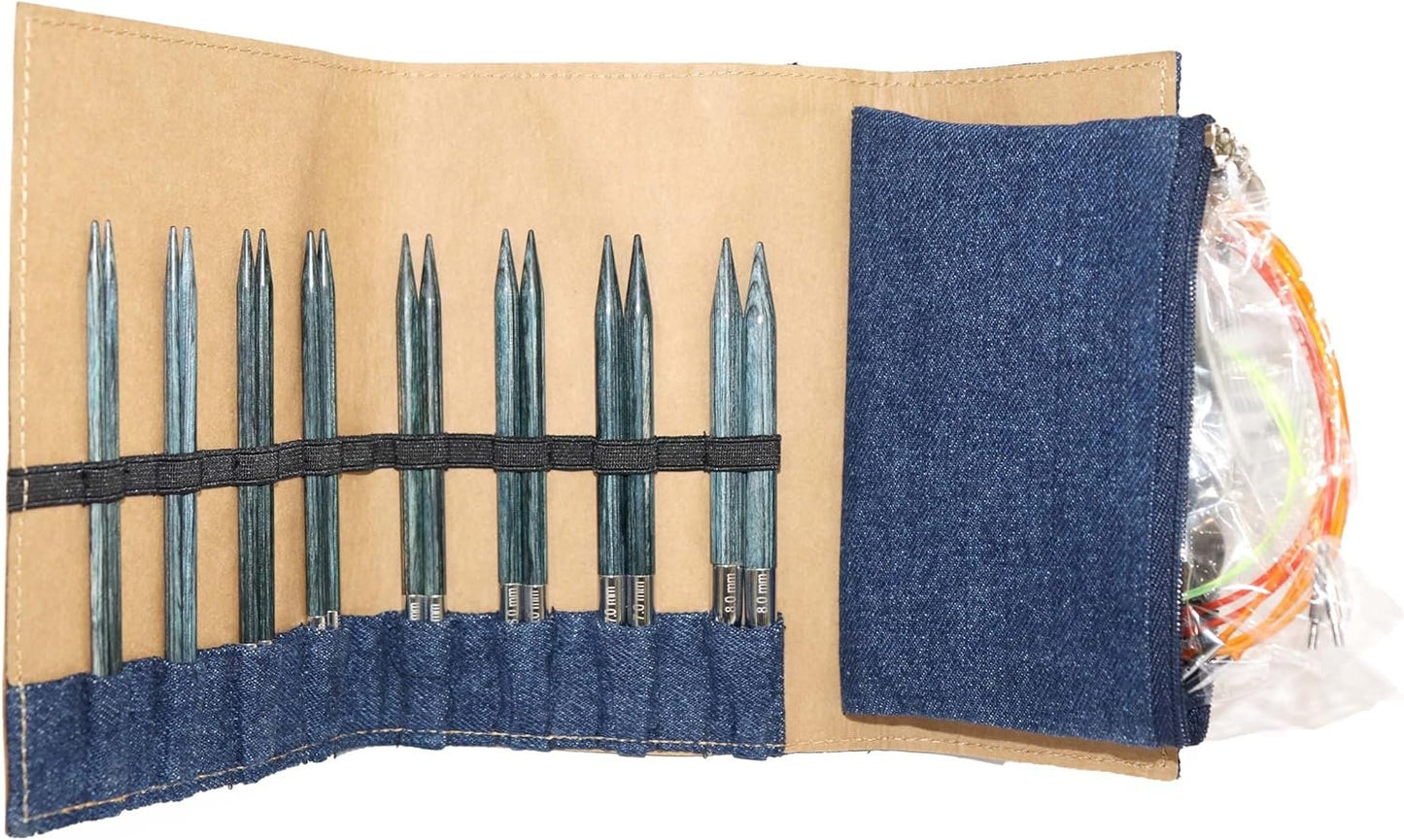 KnitPro Interchangeable Needle Set Symfonie Indigo Wood