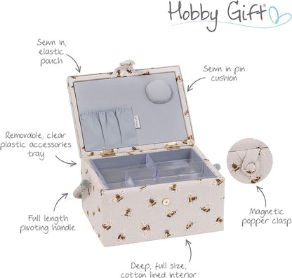 Hobby Gift Medium Sewing Craft Hobby Storage Box Bees