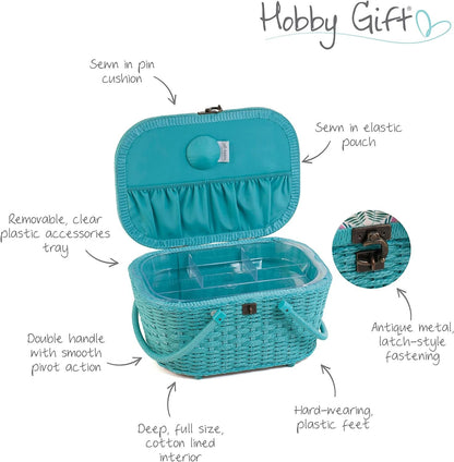 Hobby Gift Sewing Box Wicker Basket Flutterby Large size