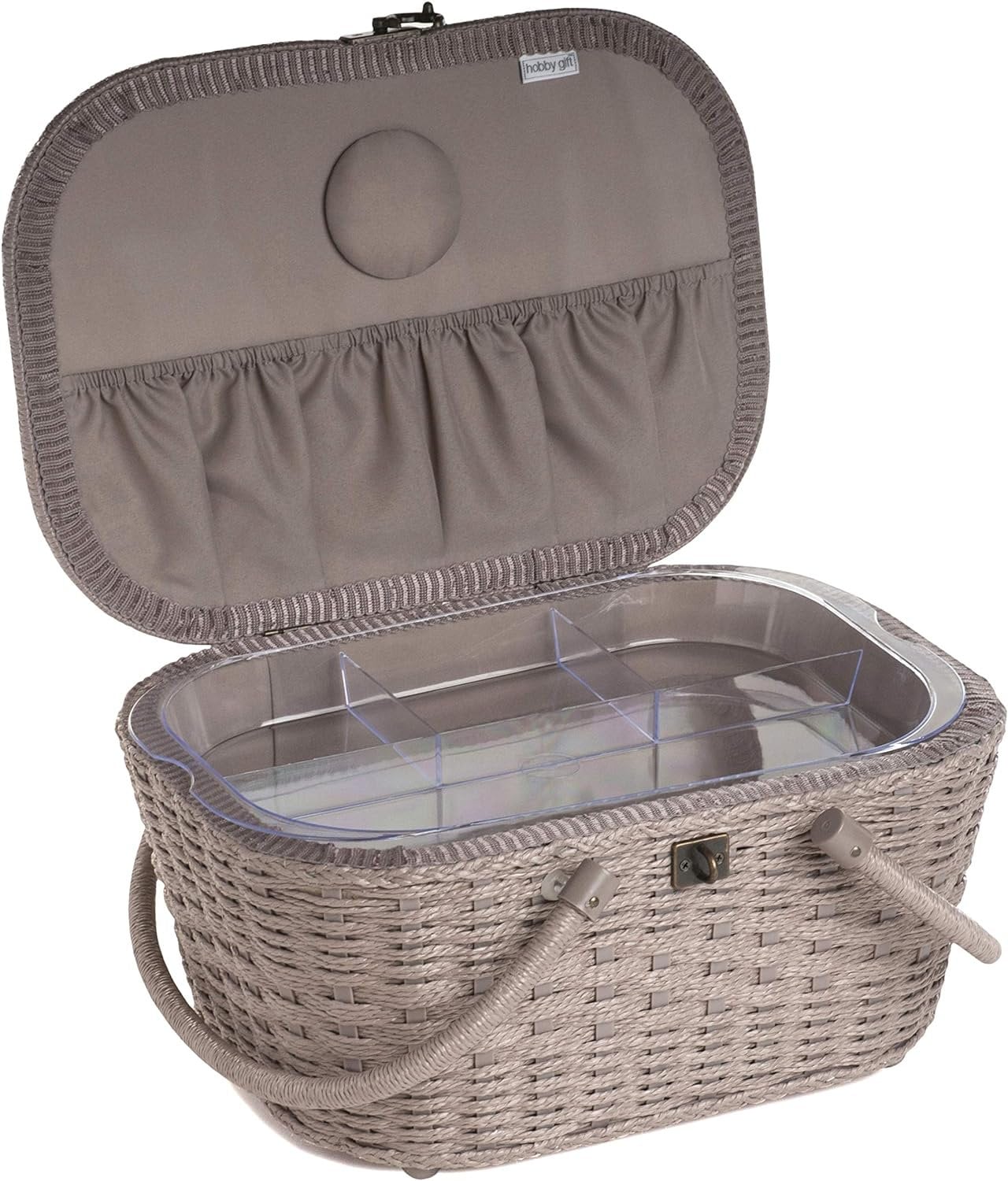 Hobby Gift Sewing Box Wicker Basket Applique Linen Bee