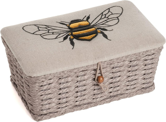 Hobby Gift Small Sewing Craft Hobby Storage Box, Wicker Basket, Linen Bee