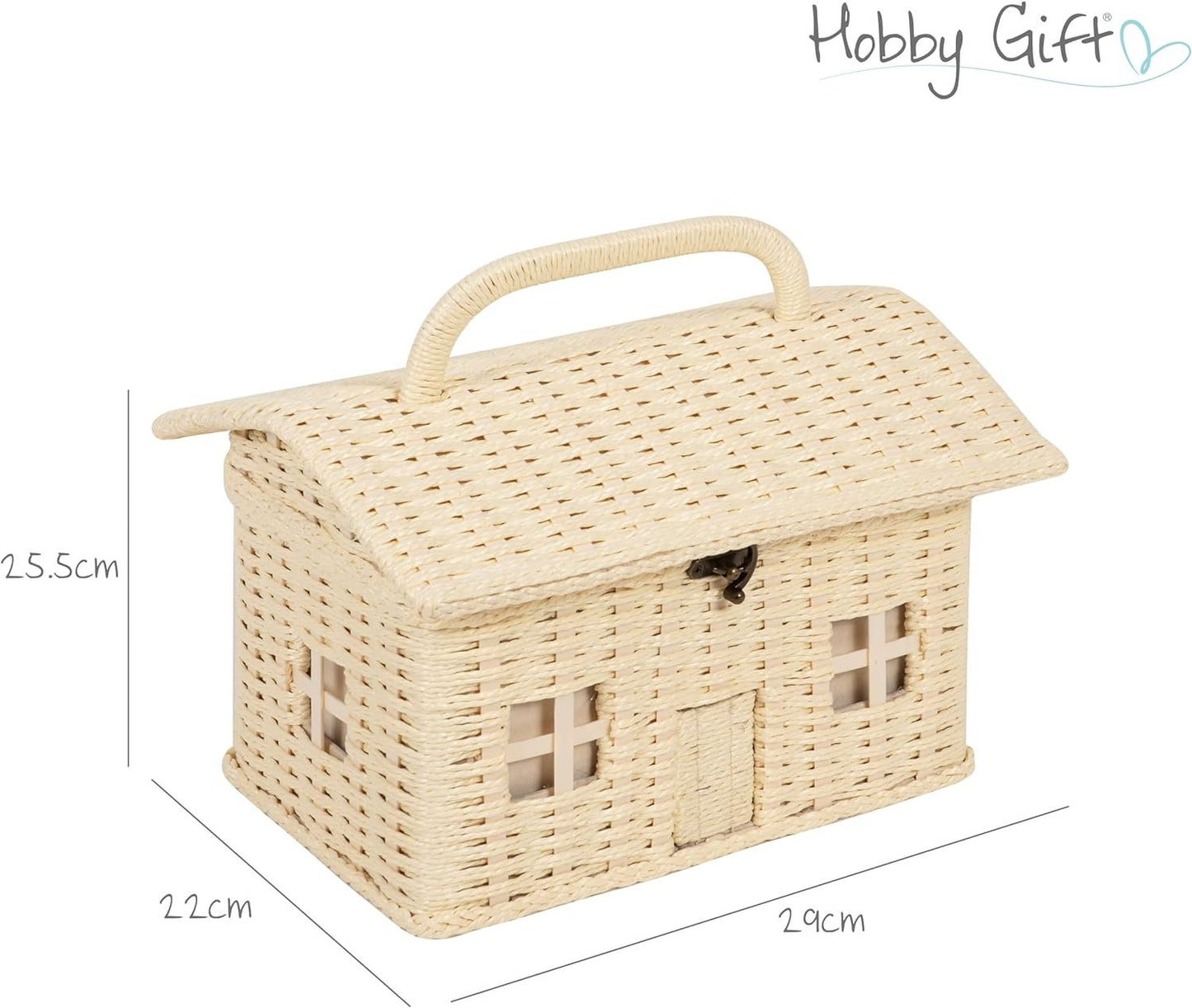 Hobby Gift Novelty Sewing Craft Hobby Storage Box, Embroidered, House Wicker, Bird Aviary