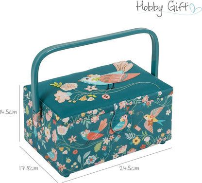 Hobby Gift Medium Sewing Craft Hobby Storage Box, Rectangle, Appliqué, Bird Aviary