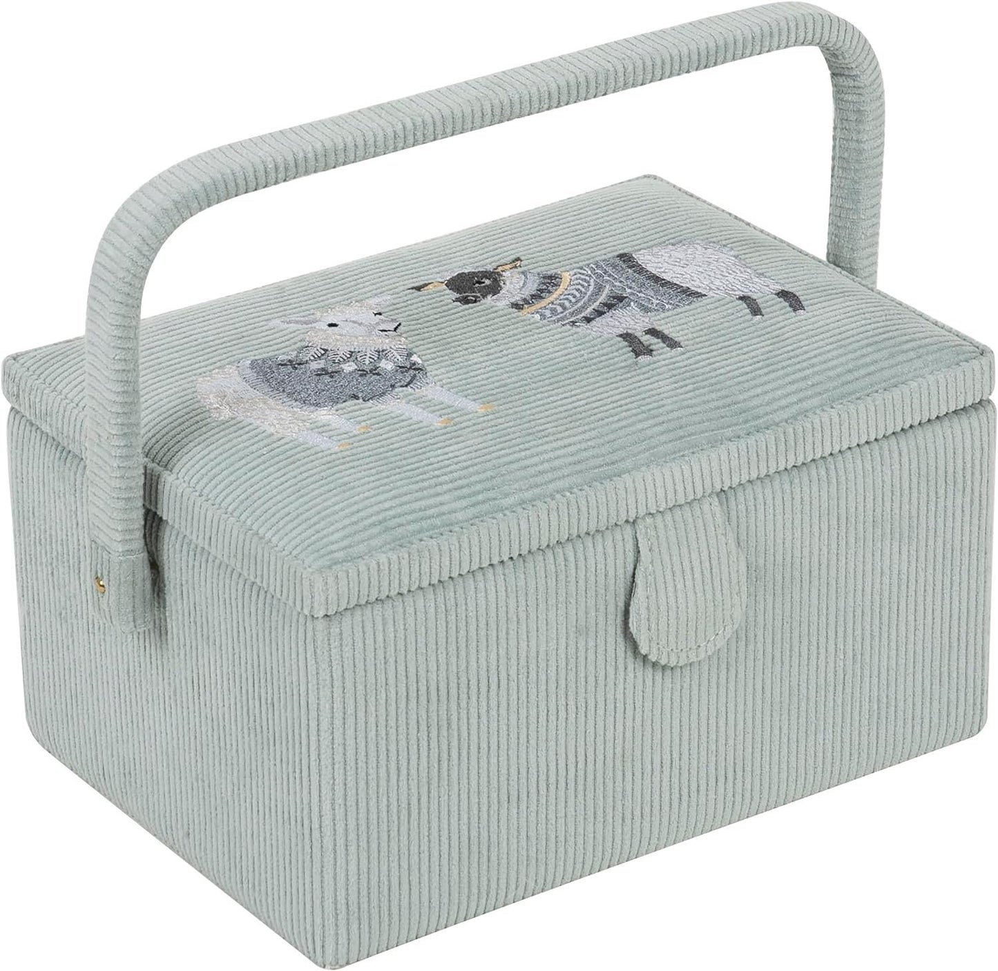 Hobby Gift Medium Embroidered Sewing Craft Storage Box Wooly Pully 18.5 x 25.5 x 14.5cm