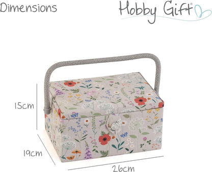 Hobby Gift Medium Sewing Craft Hobby Storage Box, Wildflowers