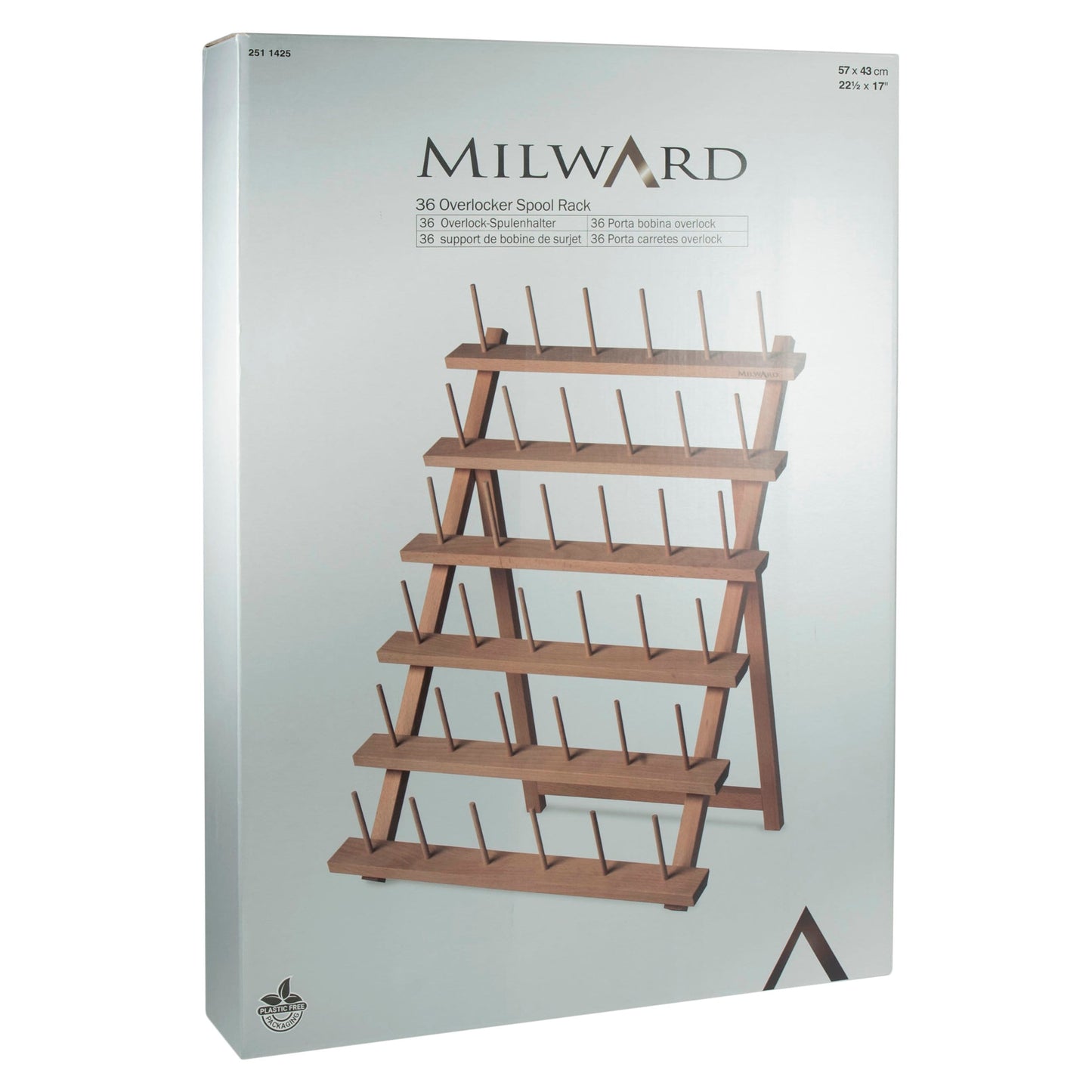 Milward Over locker Thread Stand - Wooden, Freestanding or Wall Mountable Thread Spool Holder, 36 Spools, 43 x 57cm