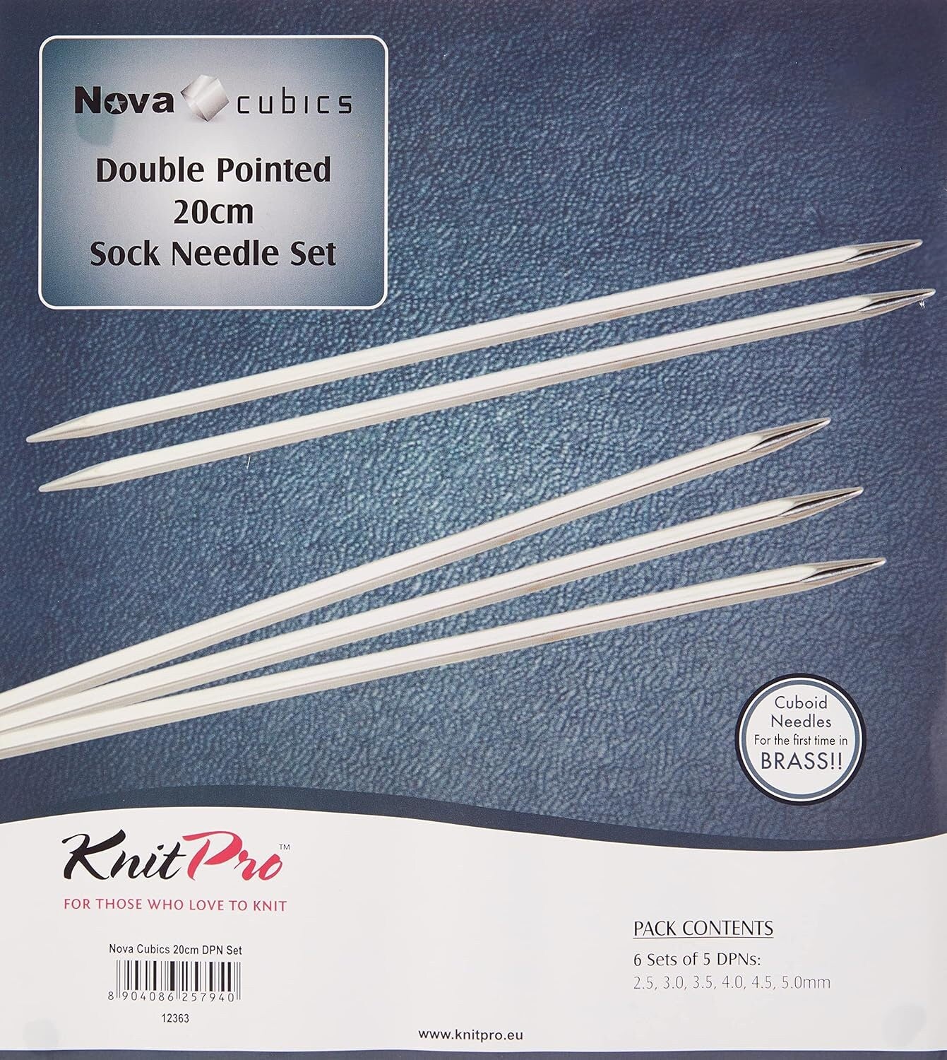 KnitPro Knitting Pins Double-Ended Set of 5 Nova Cubics Set: 20cm