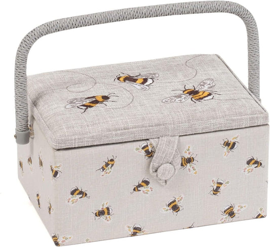 Hobby Gift Medium Sewing Craft Hobby Storage Box, Embroidered Bee