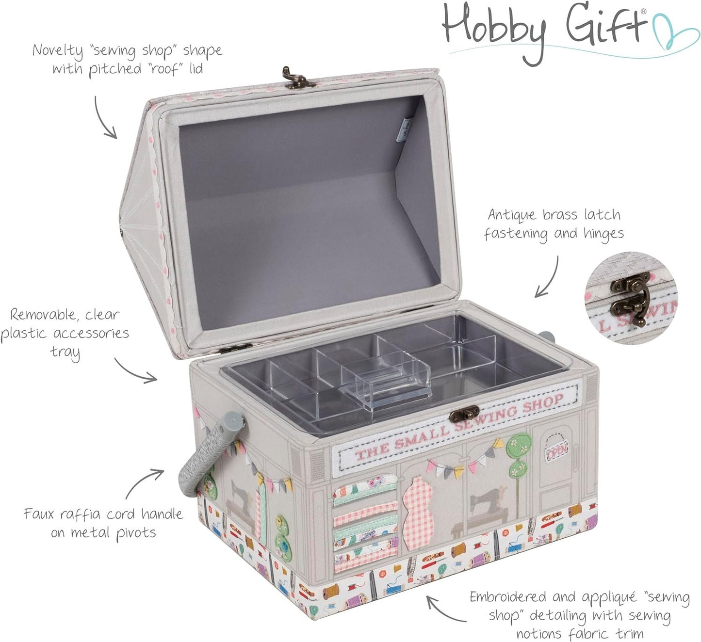 Hobby Gift Novelty Sewing Craft Hobby Storage Box, Embroidered, Appliqué Shop, Haby Notions