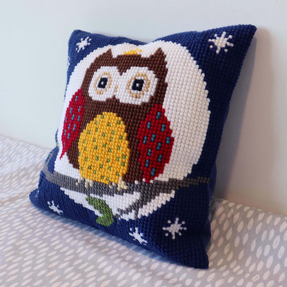 Trimits Cross Stitch Kit Printed Cushion Night Owl