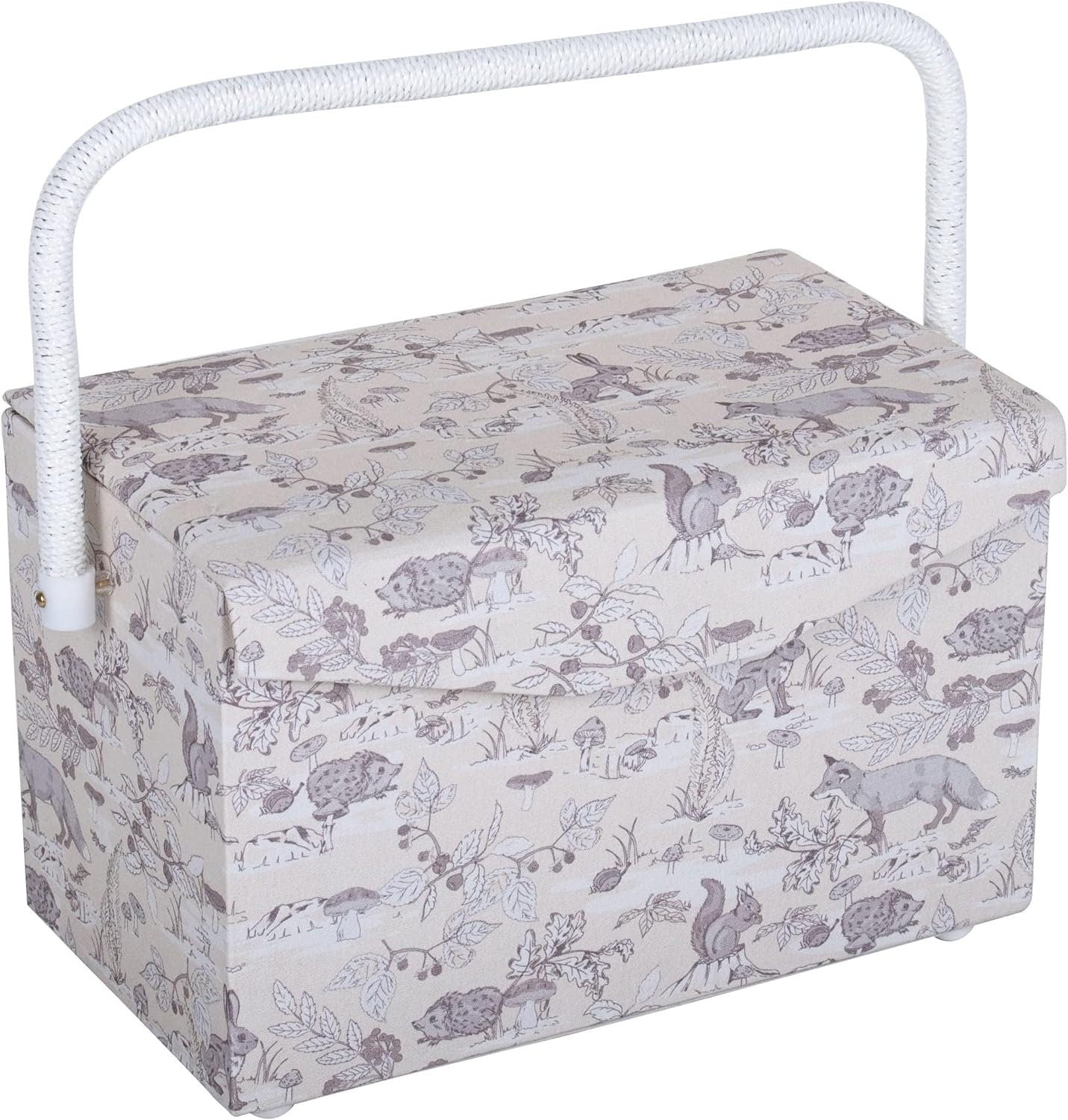 Hobby Gift Sewing Box (M) Fold-Over Lid Woodland Toile