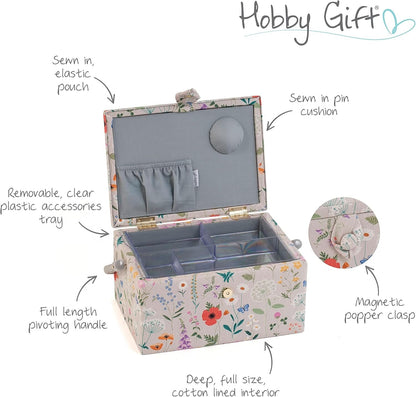 Hobby Gift Medium Sewing Craft Hobby Storage Box, Wildflowers