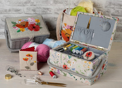 Hobby Gift Medium Sewing Craft Hobby Storage Box, Wildflowers