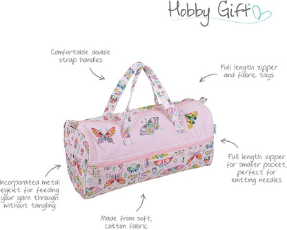 Hobby Gift Large Yarn Holder Wool Storage Bag-Zipper Compartment Bugs & Butterflies 16.5 x 45 x 19.5cm