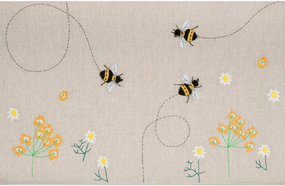 Hobby Gift Project Case Large Appliqué Linen Bee 10.5 x 40.5 x 28cm