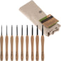 Milward Crochet Hook Set Beech Wooden Handle 14cm x 2.5 - 5.0mm Pack of 9