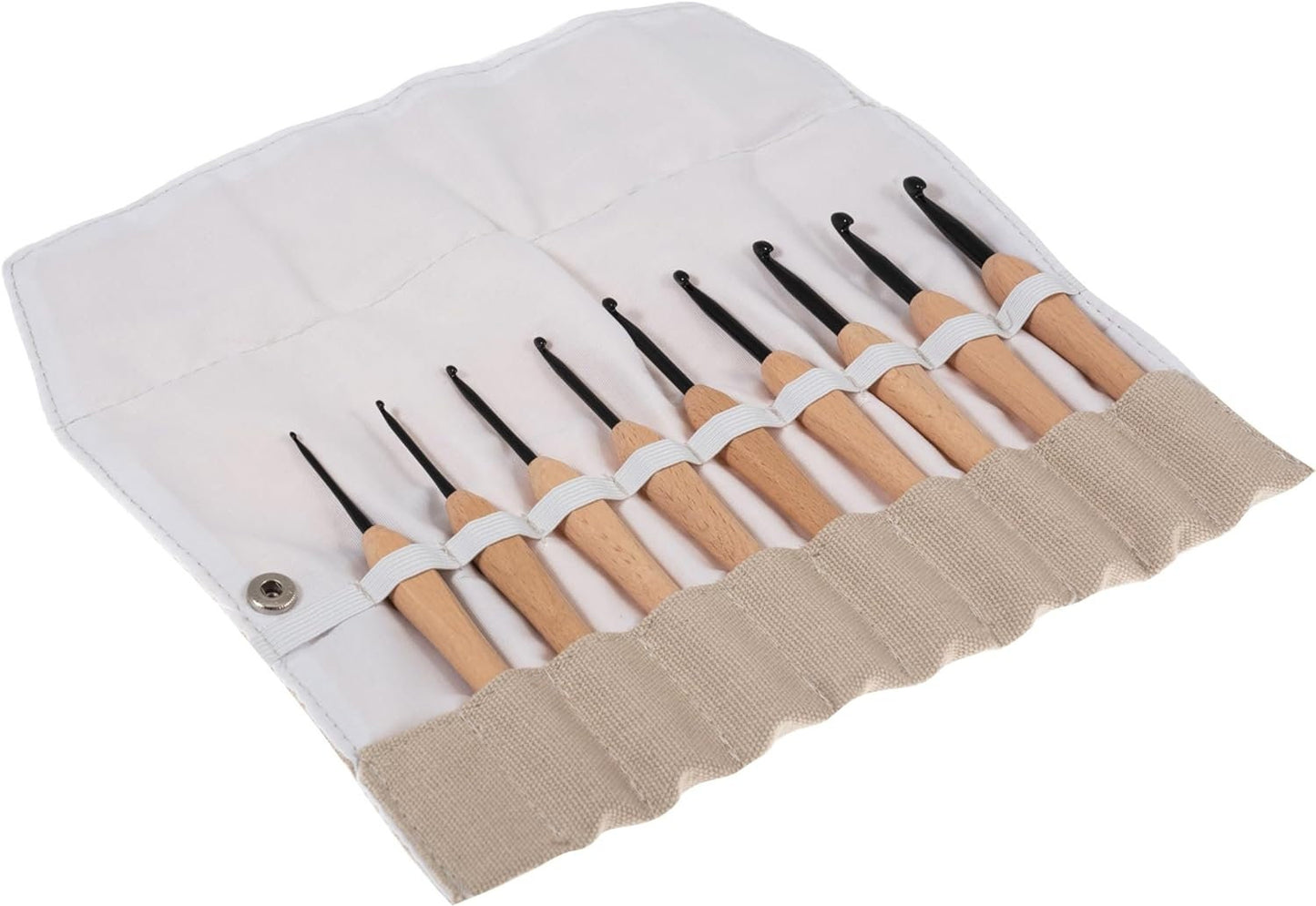 Milward Crochet Hook Set Beech Wooden Handle 14cm x 2.5 - 5.0mm Pack of 9