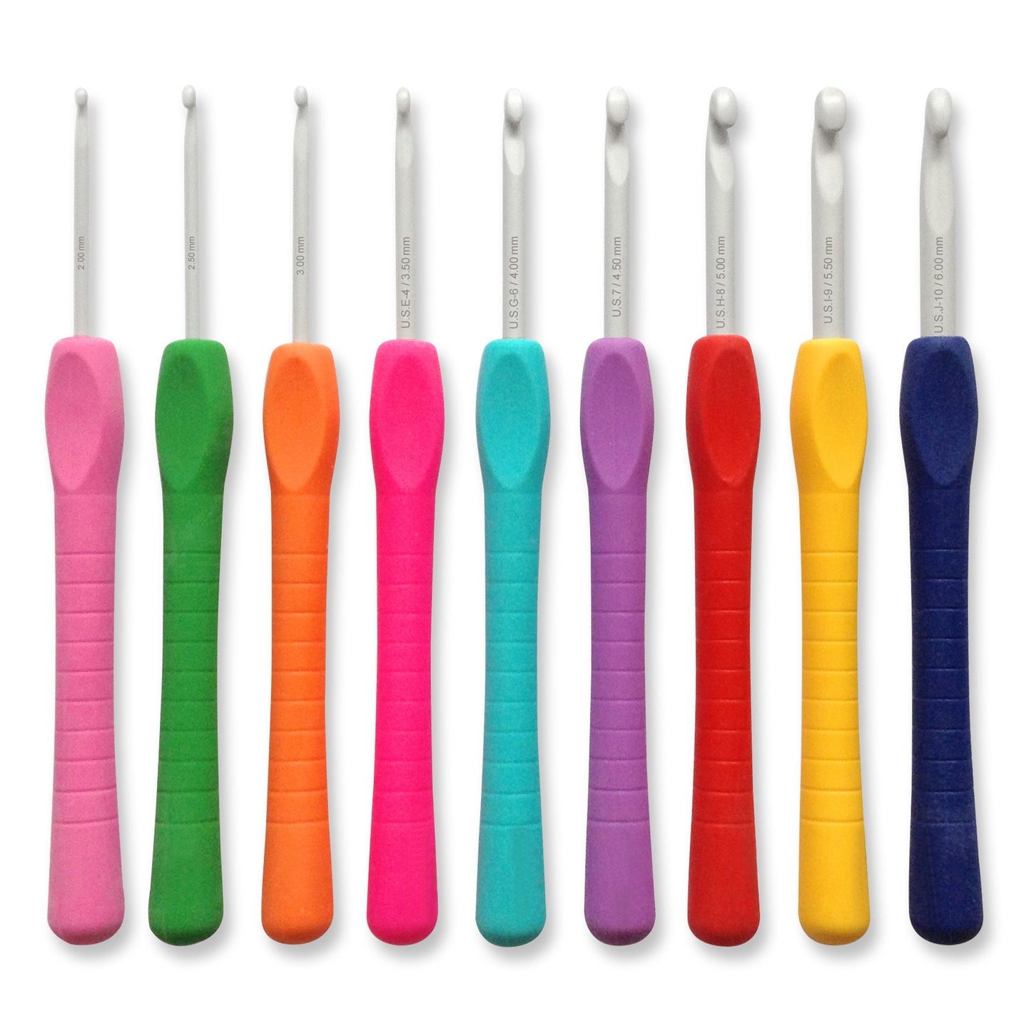 Pony Crochet Hook Set Easy Grip 2 - 6mm: Pack of 9