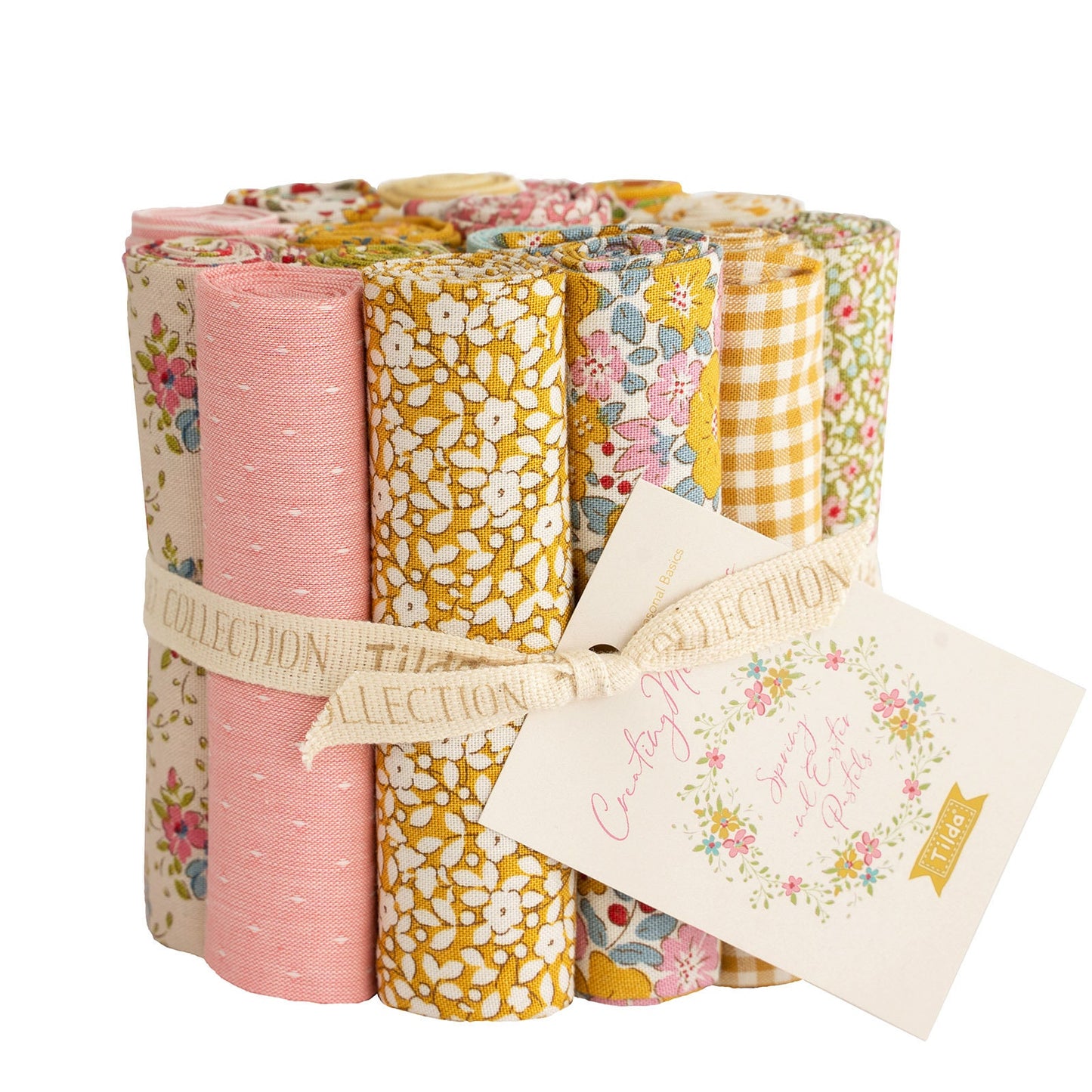 Tilda Fabric Fat Eighth Roll Permanent Creating Memories 50 x 27cm Spring: Bundle of 16