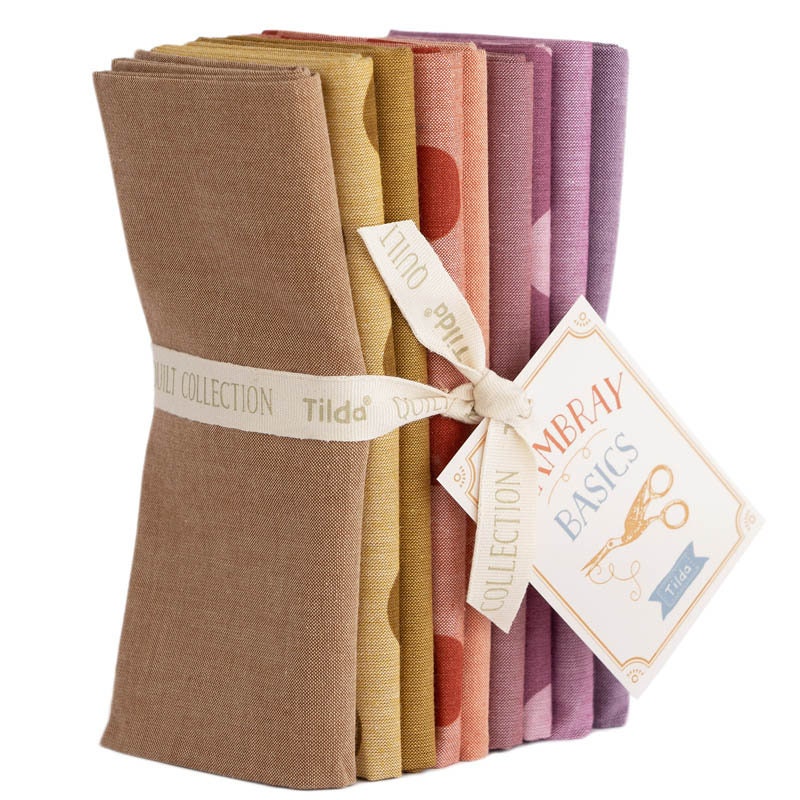 Tilda Fabric Fat Quarters Permanent Chambray 50 x 55cm Autumn Hues: Bundle of 9