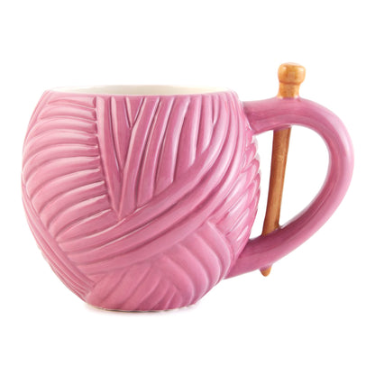 Sew Thirsty Pink Novelty Knitting Yarn Mug - Sewing Birthday Office Cup Drink Gift