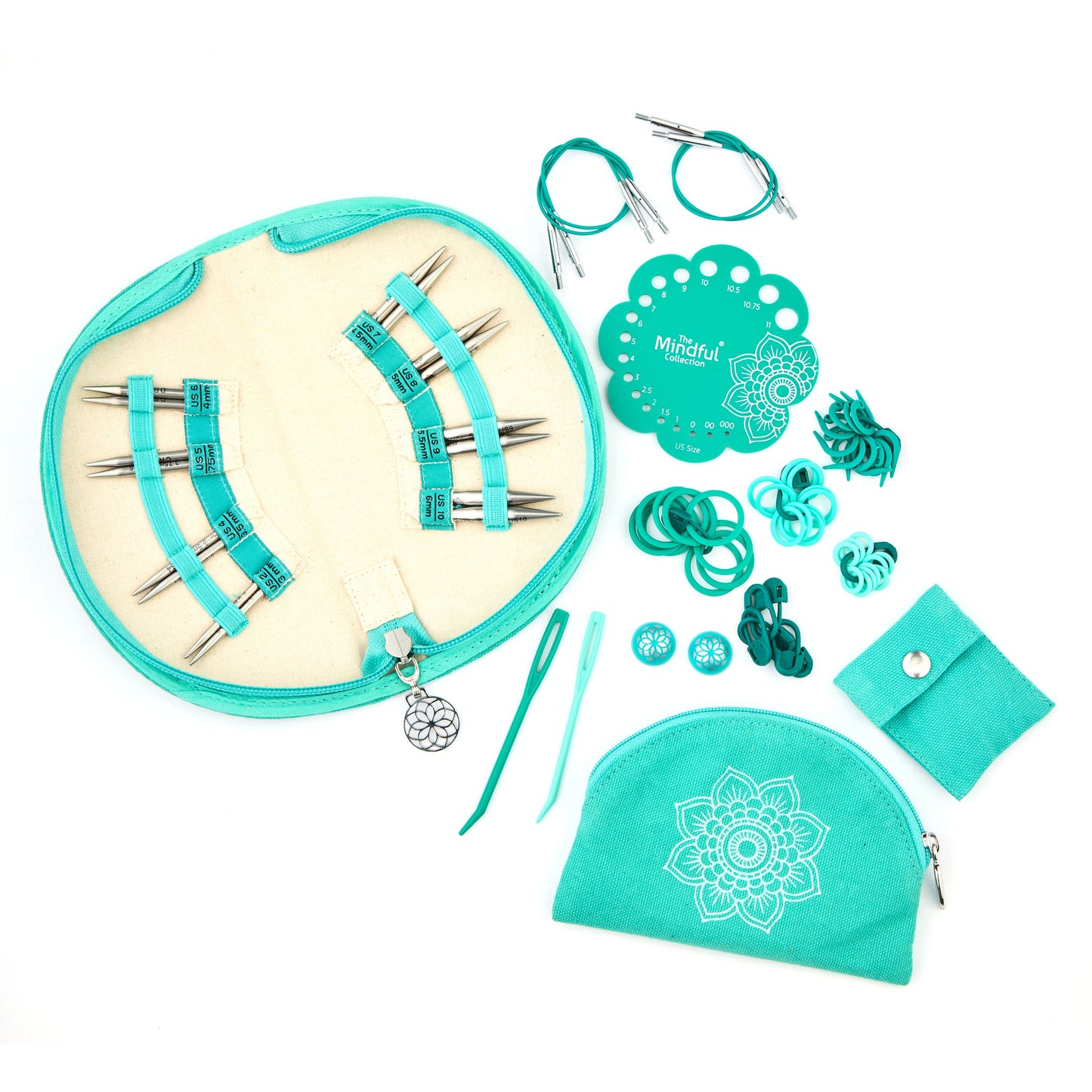 KnitPro Knitting Pin Set Circular Interchangeable Tips (5cm) Lace The Mindful Collection Generosity