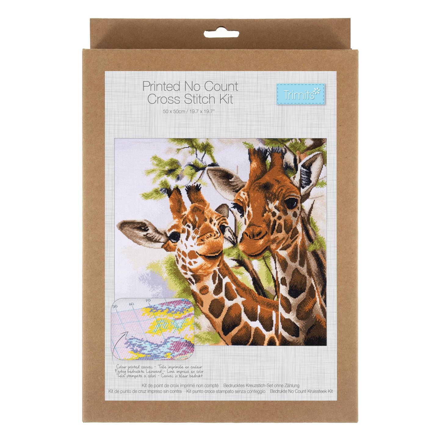 Trimits Printed Cross Stitch Kit Extra Large Giraffes