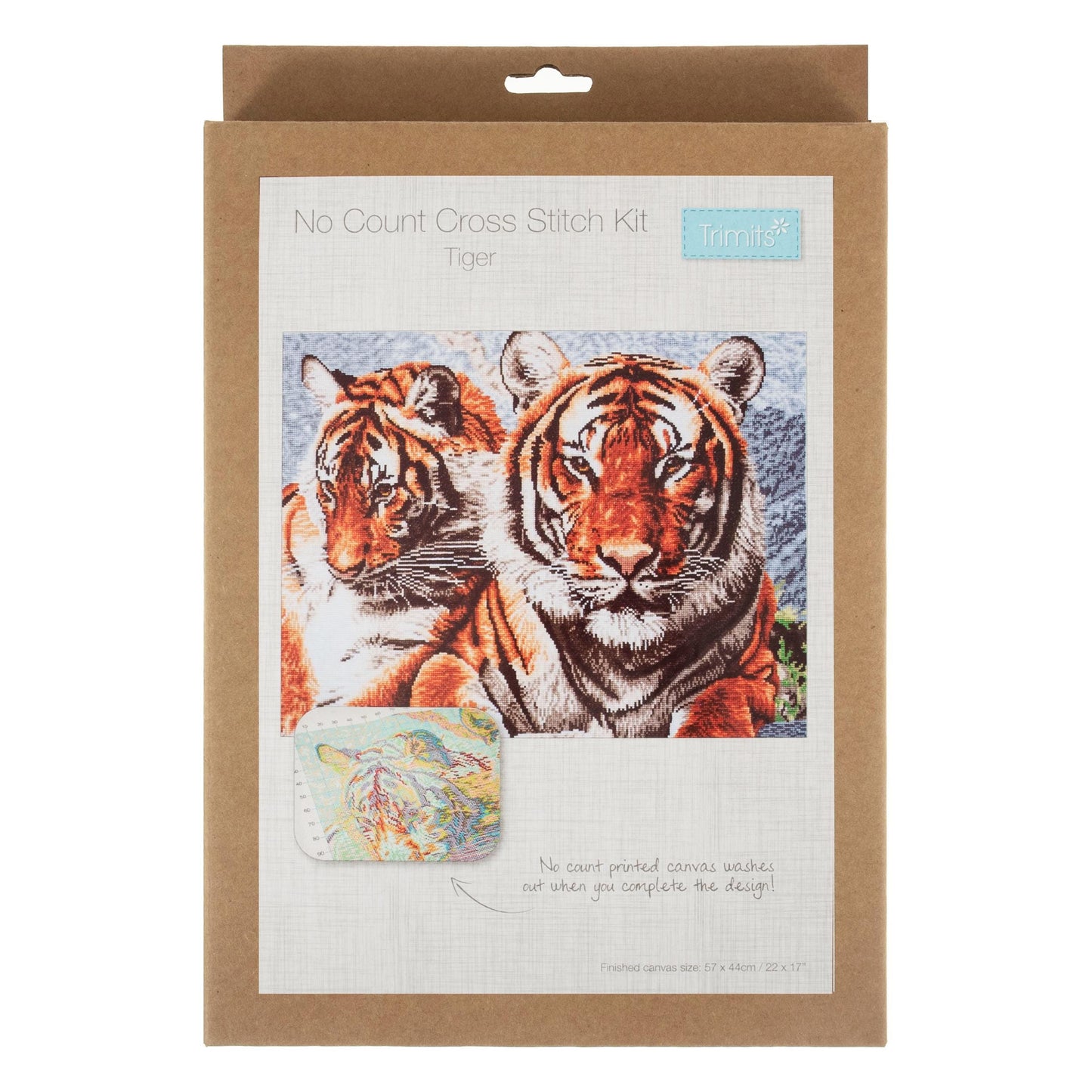 Trimits Printed Cross Stitch Kit Extra Large Tiger