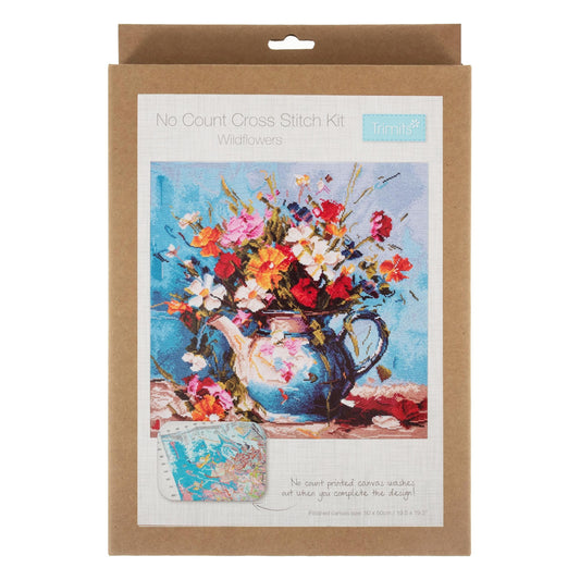 Trimits Printed Cross Stitch Kit Extra Large Wildflowers