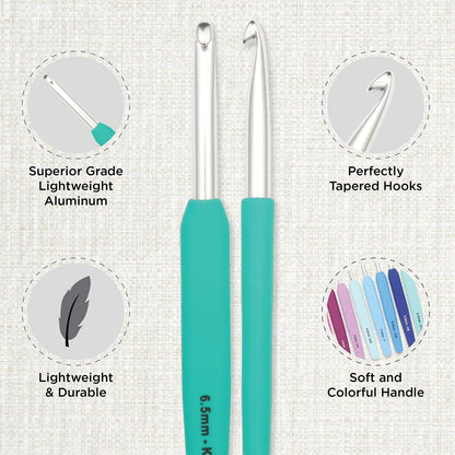 KnitPro Waves Crochet Hooks Set 9 Hook Deluxe Gift Set Sizes 2 – 6mm